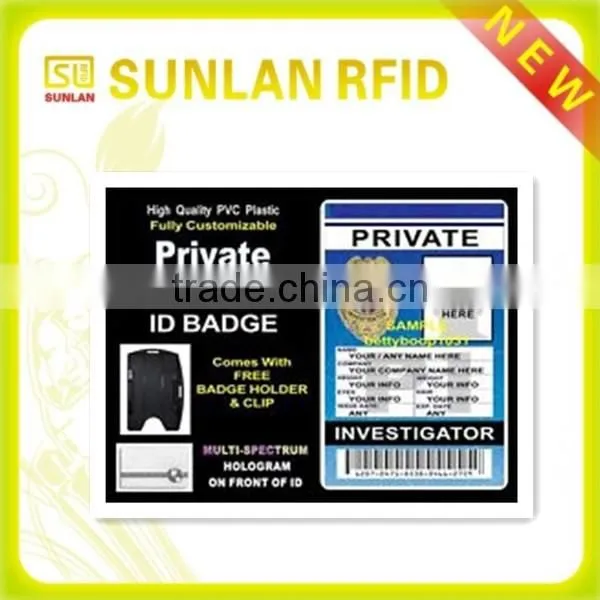 RFID 125khz image and signature pvc staff employee photo id card with hologram(professional manufacturer)