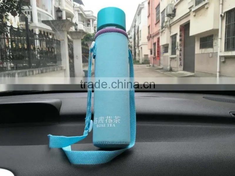 Glass Water Bottle - Eco-friendly Borosilicate Glass, No BPA, PVC and Lead, with Portable Nylon Sleeve,