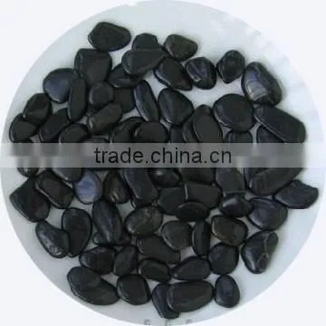 Black polished gravel pebble stone