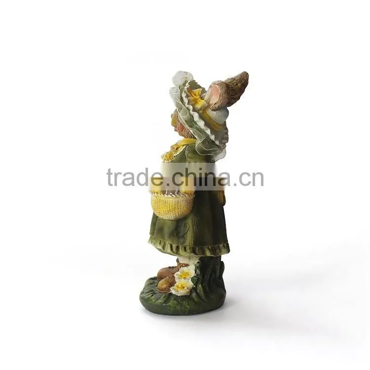 2015 handmade resin rabbit garden sculpture