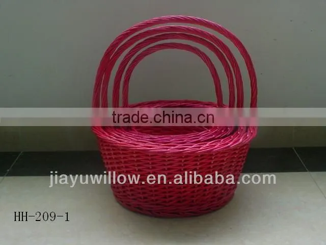 Bowknot lined willow Wicker baskets