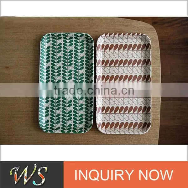 Eco-friendly Bamboo Fiber Rectangle Handled Platter