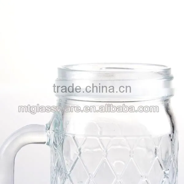 wholesale cheap 15oz embossed mason jar