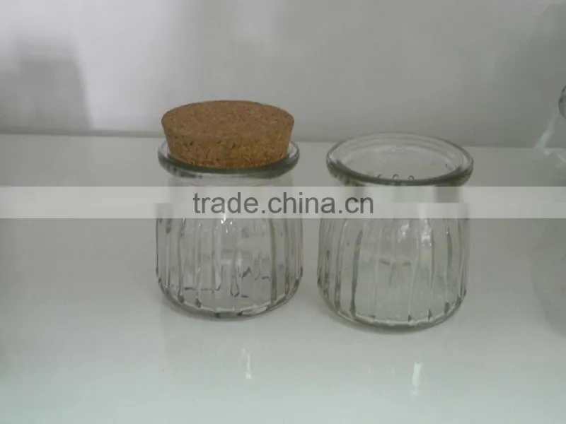 glass candy cookie jar with texture with cork