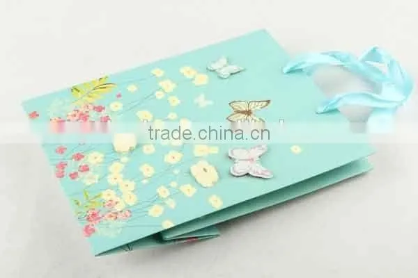 Printed Foldable Gift Bag With 3D Butterfly Patterns/Shopping Paper Bag
