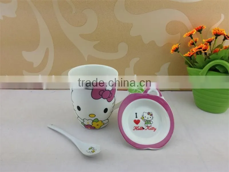 ceramic mug with spoon lovely cartoon design