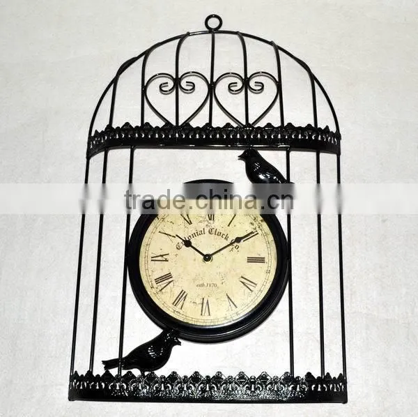Metal birdcage wall clock