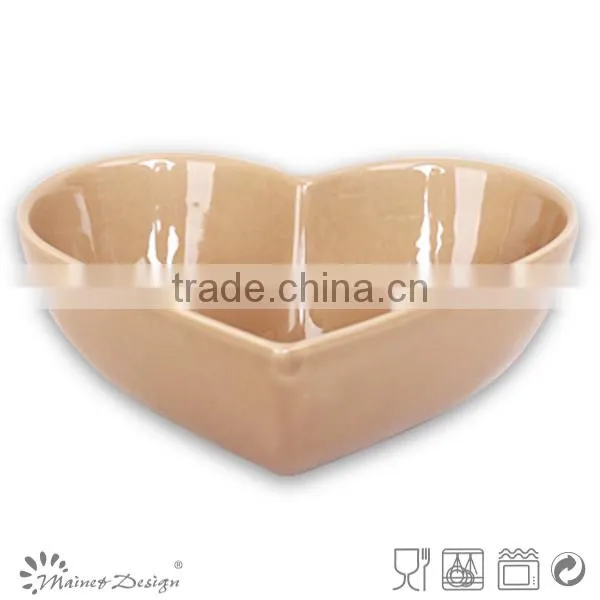 MOQ low amounts of Chinese-made stoneware bowls, heart shape series ceramic bowls, wholesale high quality bowl