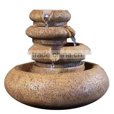 Three Tier Flowing Tabletop Water Fountain with LED Lights