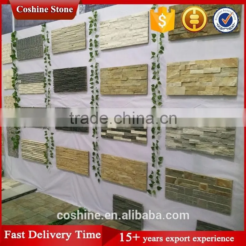 Mixed pink color natural slate stone square shaped