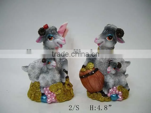resin sheep for Russia new year ornaments