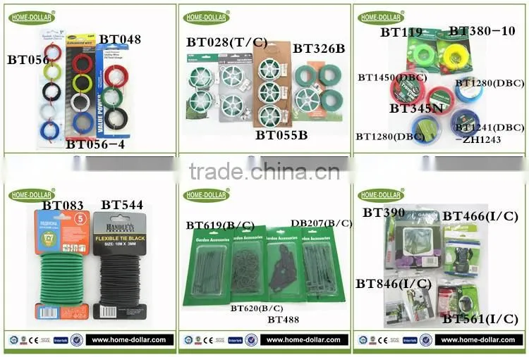 4X30M hydroponics coated wire greenhouse plant plastic twist tie with snap-off cutter