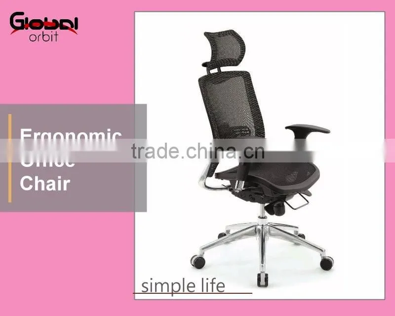 High quality armrest office chair, simple design executive mesh chair