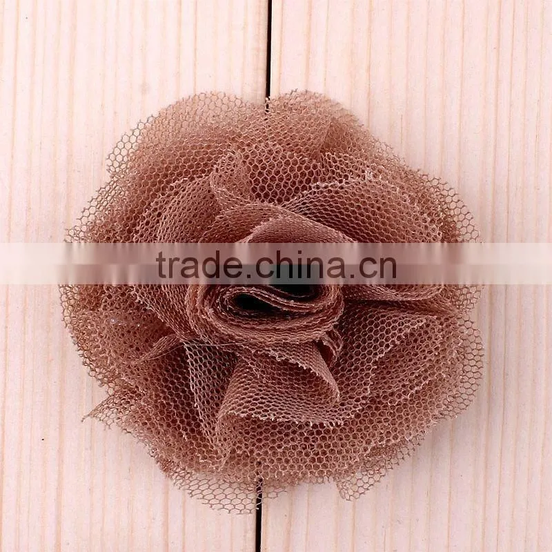 handmade mesh flower clip for kids hair accessories