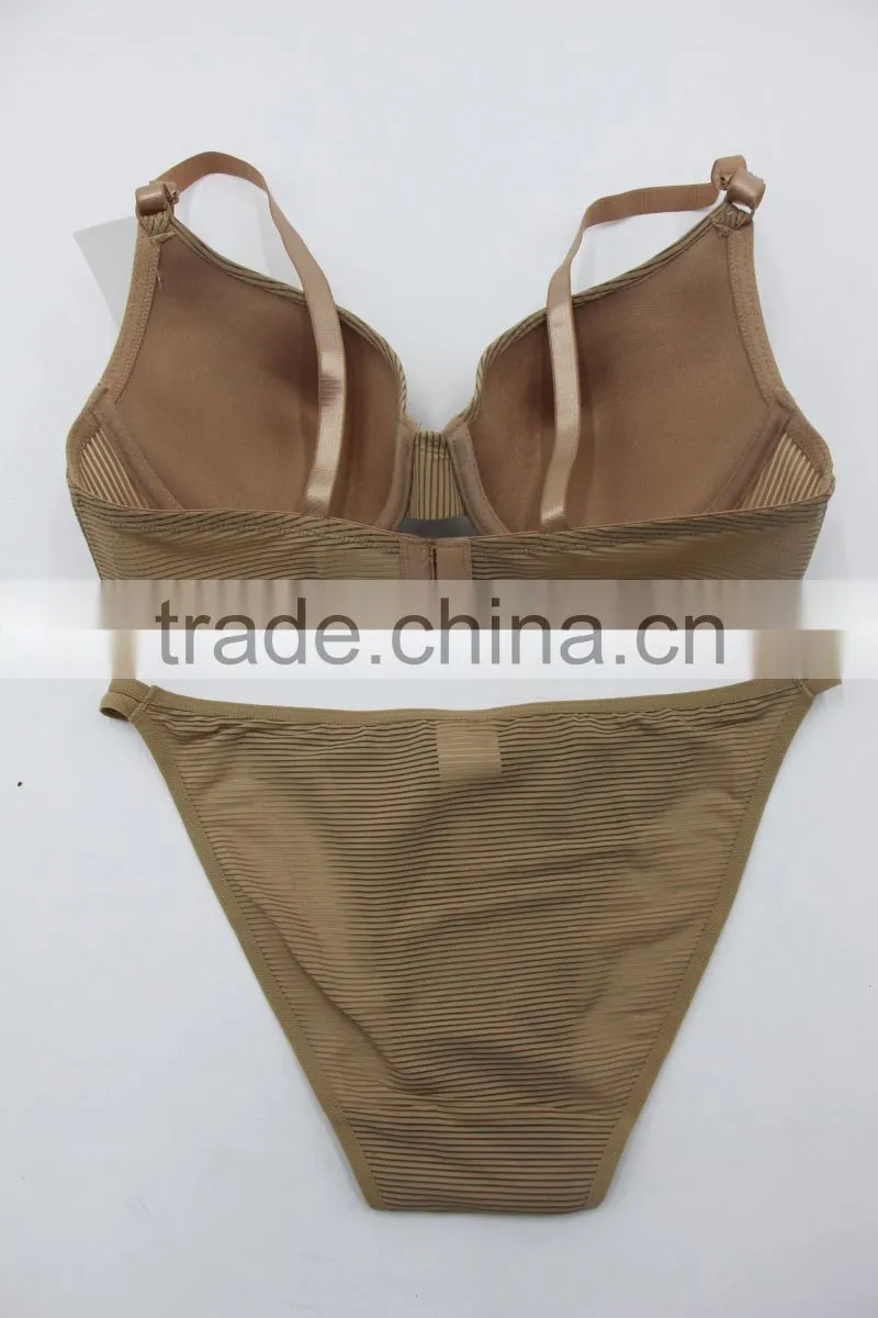Sexy and comfortable bra set High Quality Ladies Striated Sexy panty and bra sets