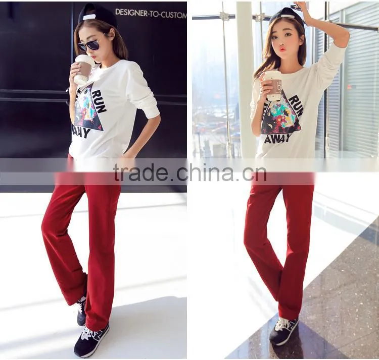 Womens Fashion Drawstring Elastic Waist Pants Casual Pants 2015