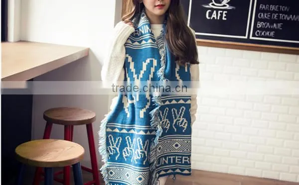 Korean style fashion latest design long acrylic candy color choice elegant wear shawl scarf womens