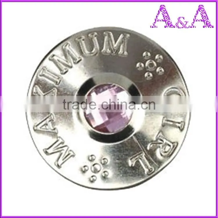 metal jeans buttons with stone custom jeans button high qualiity button