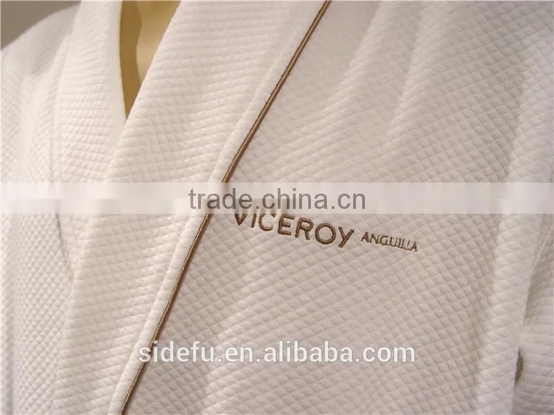 Star Hotel Used White 100% Cotton High Quality Modal Waffle Bathrobe