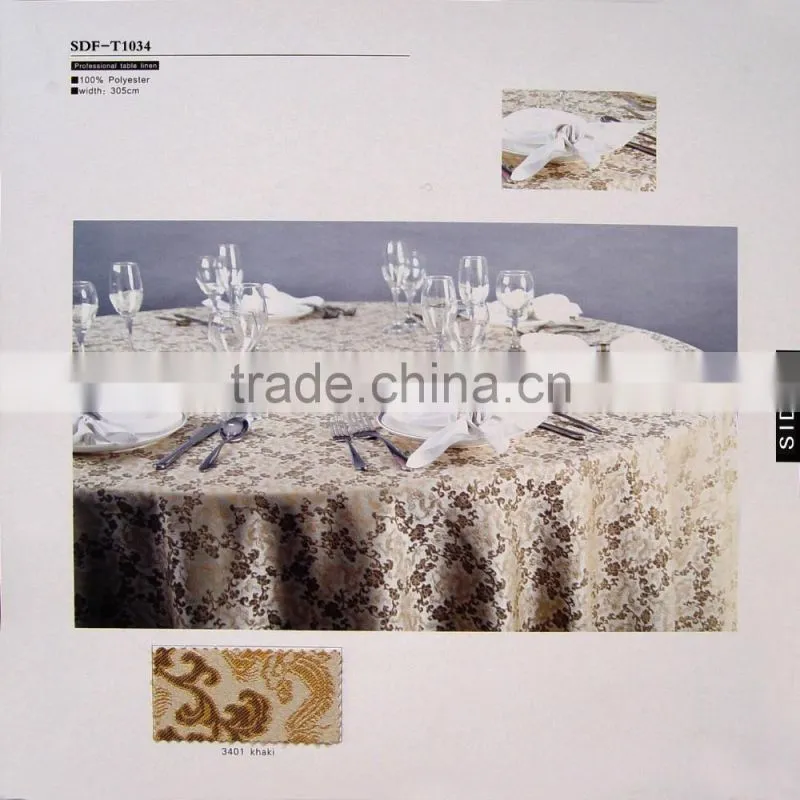 Wholesale customized wedding Table Linens Polyester Jacquard grey cloth TableCloths party Table Covers