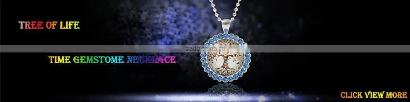 XP-TGN-LT-124 Best Price Life Tree Charm Cabochon Round Glass Antique Gem Mandala Time Gemstone Necklace For Promotional Gift