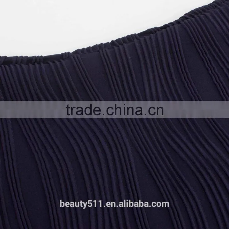 Fashionable corrugated sexy dress with no sleeves and trim skirt PS05