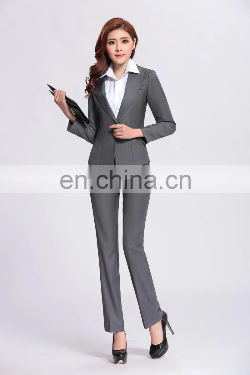 Spring Autumn Long Sleeve Turn-Down Collar Slim Fit Woman Suit