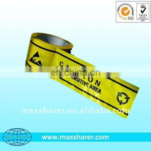 Yellow antistatic esd floor warning label