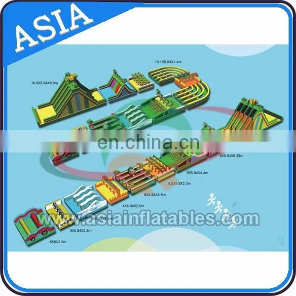 Crazy Team Work Sport Games Giant Inflatable Obstacle Course Inflatable Obstacle Run Race For Adult