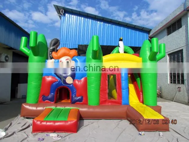 Attractive Inflatable jungle bouncy castle with slide ,inflable bouner/inflatable combo