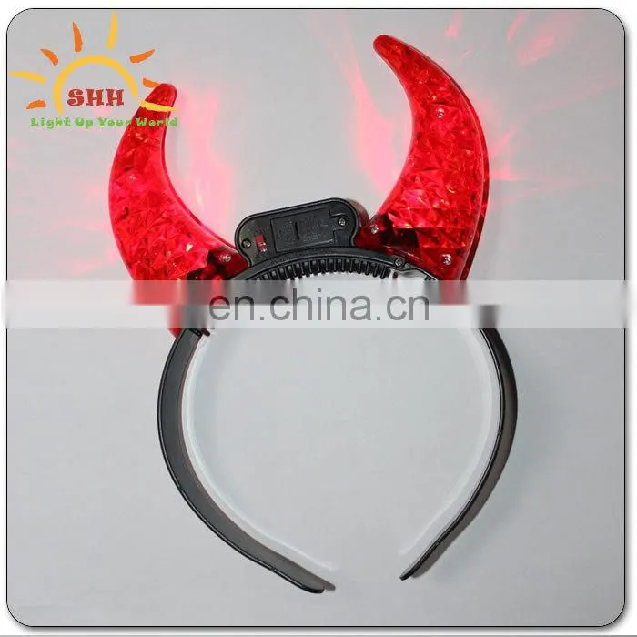 Colored blinky LED devil horn headband for promotion