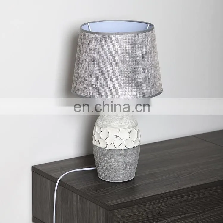 European modern design vintage ceramic reading lamp grey porcelain table lamp for home decor