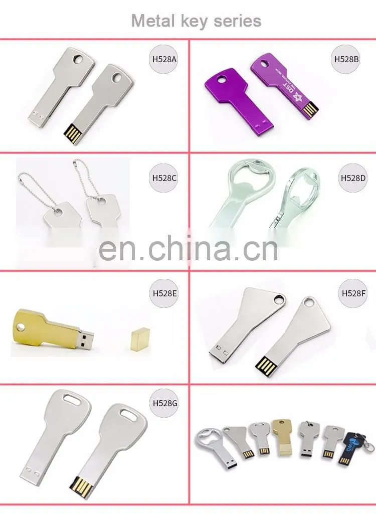 Mini Metal Silver Gold Metal Key Shaped USB 2.0 Flash Drive memory 4GB 8gb 16gb 32gb 64gb USB key