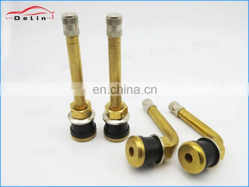 DeLin 90 Degree Tubeless Brass Truck Tire Valve Stems TR571C with 90 Degree Bend