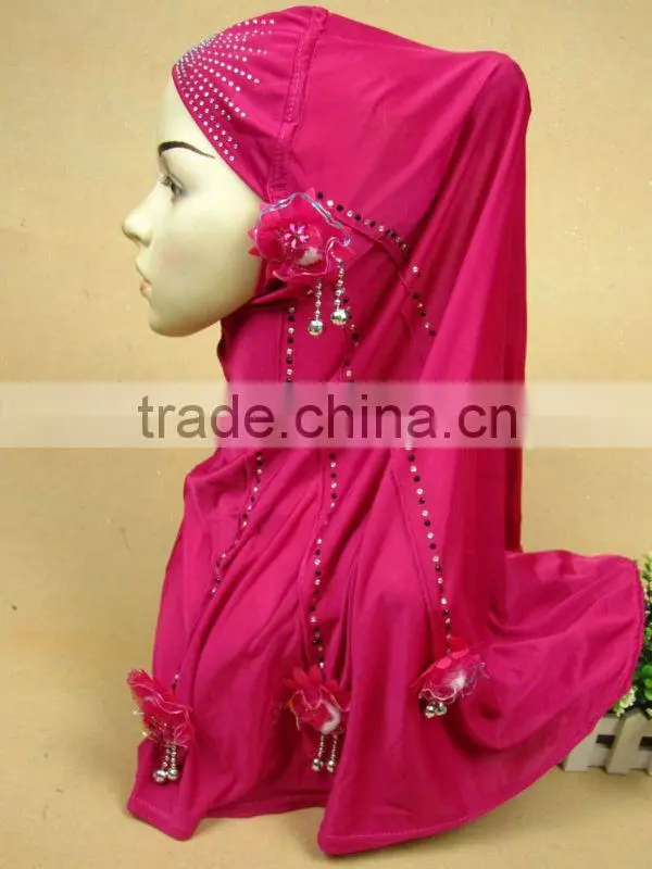 A527 newest design one piece muslim long HIJAB 4 flowers islamic hijab