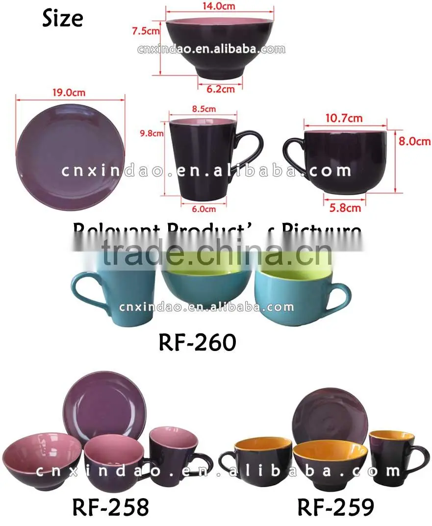 New Style Porcelain Tableware for 4pcs Porcelain Colorful Dinnerware Set for Wholesale
