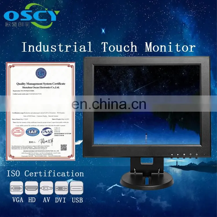 12 inch touch screen monitor 800X600 Lcd Ips Industrial Small Vga Video Display Store Touch Screen Monitor