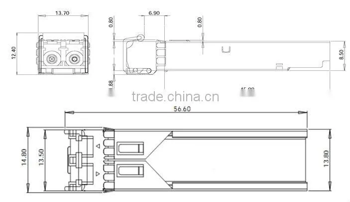 1.25G 1550nm dual fibers 120km SFP optical transceiver