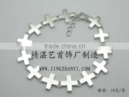 925 Silver Link Bracelet With Gemstone Charm