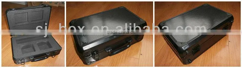 black aluminum presentation case with custom foam