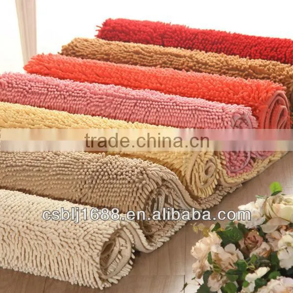 Factory direct 100% polyester microfiber small chenille baby play mat in living room