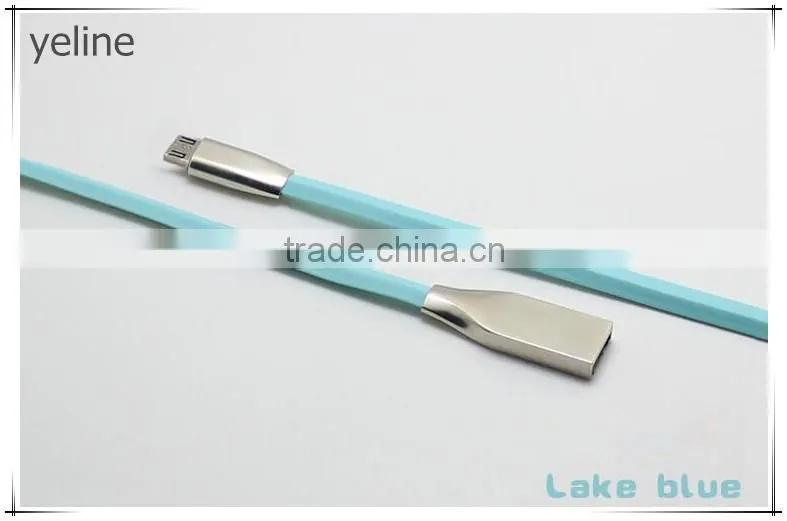 Colored micro USB android steel data cable for MOTO G/X/E