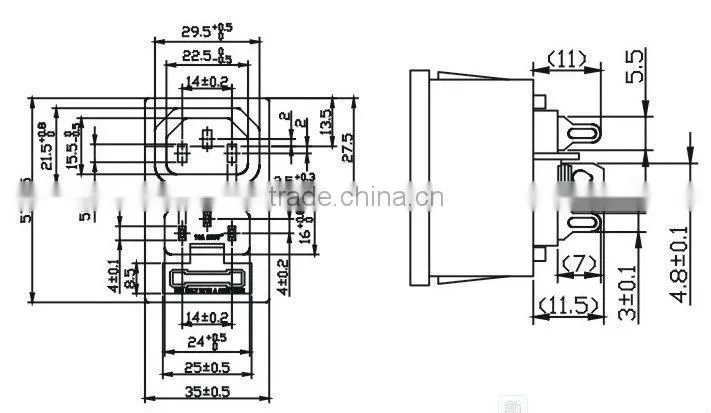 Iec outlet or inlet AC socket wrench with puse holder