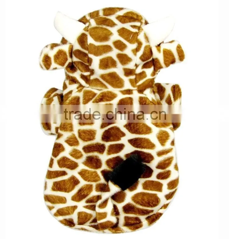 Shorn Velvet and Rod Cotton Double Layer Autumn Winter Giraffe Shape Pet Dog Clothes
