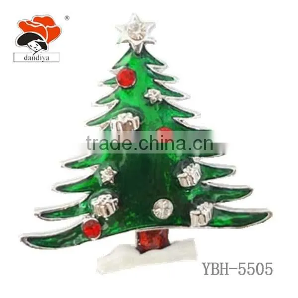 wholesale fashion jewelry cheap crystal gift rhinestone christmas tree brooch
