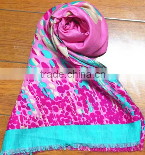 Fashionable voile scarf flower printed long scarf woven scarf tartan plaid scarf