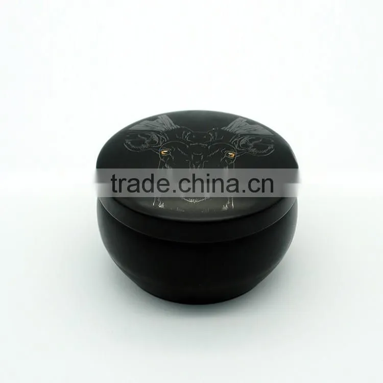 Black travel tin candle/Aroma Tin candle/Tin metal candle/Tins massage candle