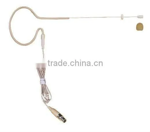 2014 New Model HS-13S1-L5A-S skin color mini single ear hanging headset microphone in omni-directional for body pack
