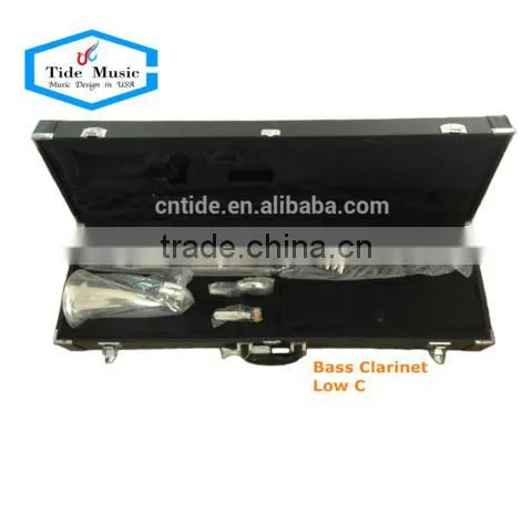 Professional Low C bass clarinet hard rubber body nickel palted