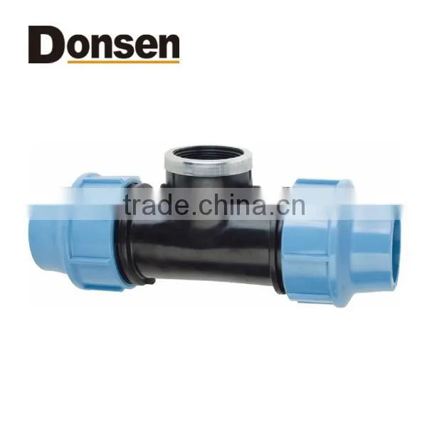 2014 90 TEE WITH THREADED FEMALE TAKE OFF PP COMPRESSION FITTINGS